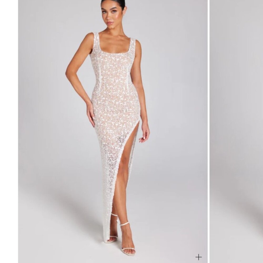 LOUISA WHITE DRESS by Nadine Merabi